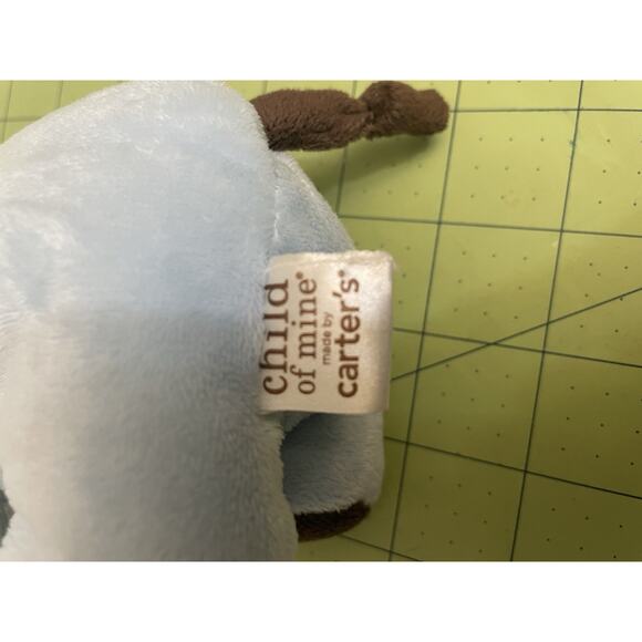 Carter's Child of Mine Light Blue and Brown Plush 8" Elephant Stuffed Animal Toy - Picture 9 of 14